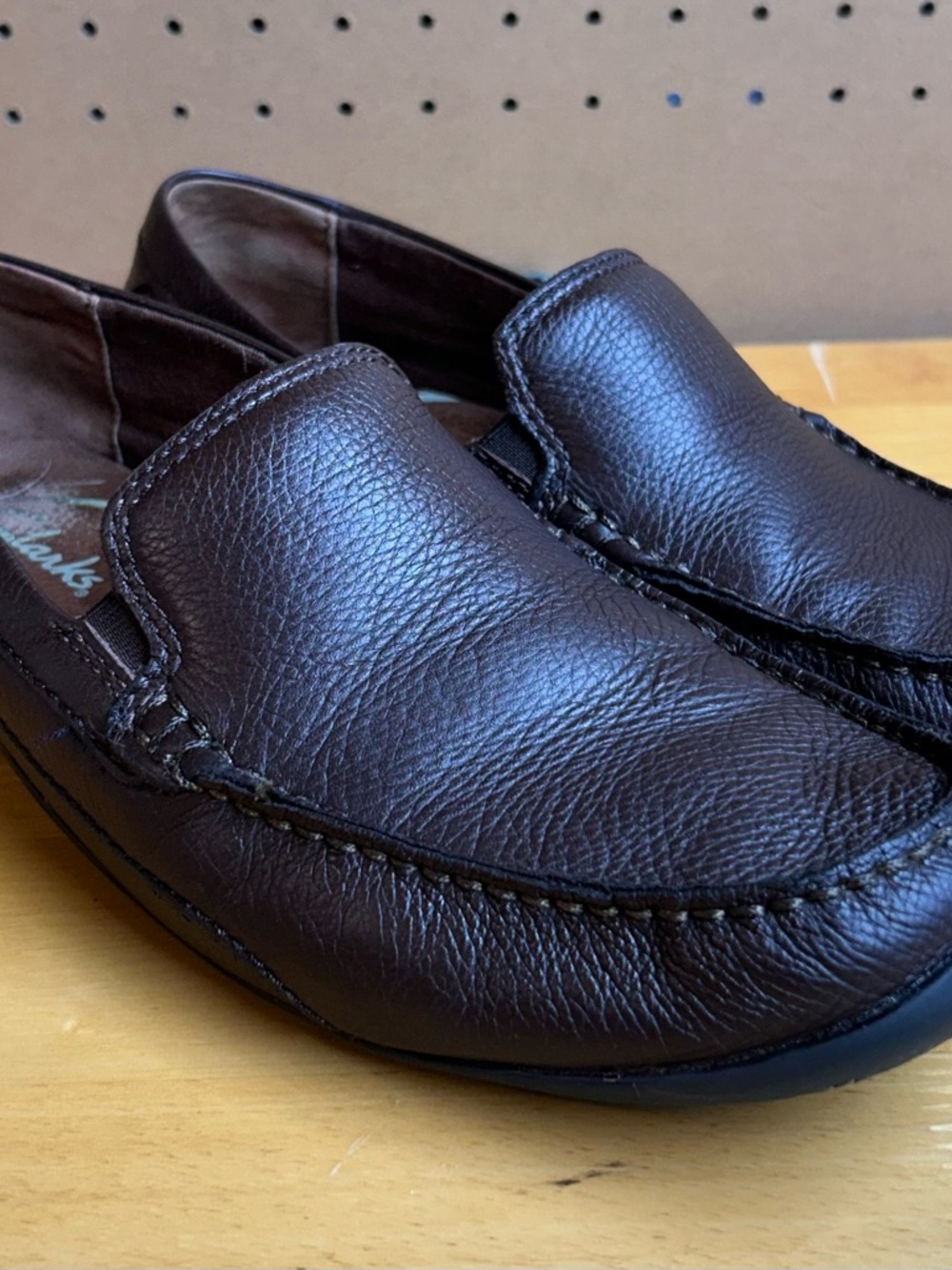 Clarks‎ Men’s Dark Brown Hamilton Free Leather Slip-On Loafers, 10M